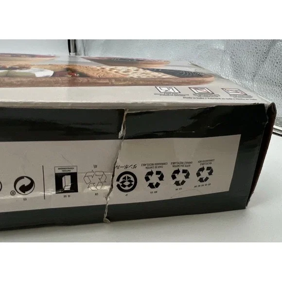 MESA Mango Wood Serving Set 4 Piece Ikat Geometric Patterns Tray & 3 Bowls NEW - Picture 9 of 16